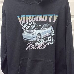 Black Graphic Hoodie with Car Design